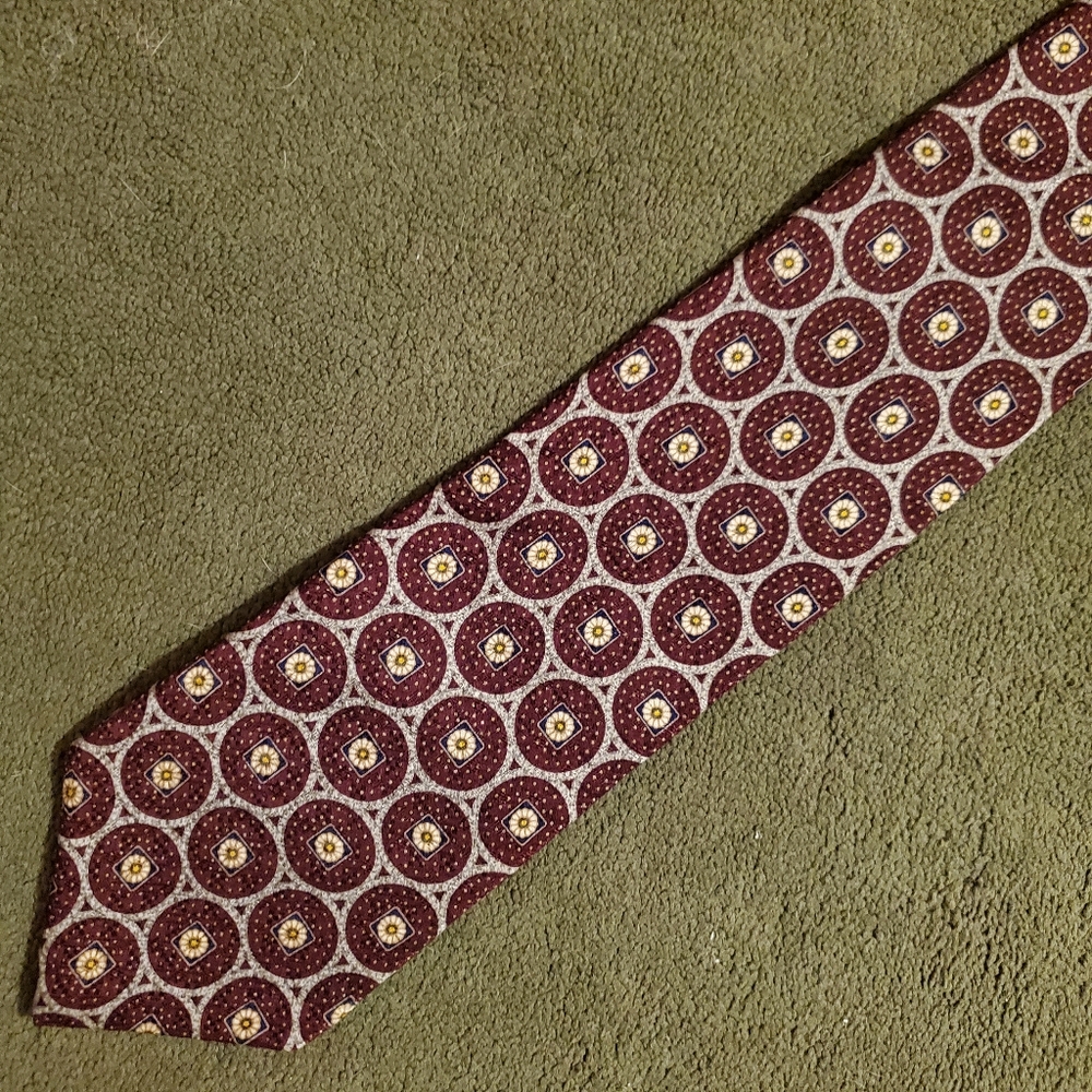 Mens Nautica Vintage Circle Pattern, Silk Necktie